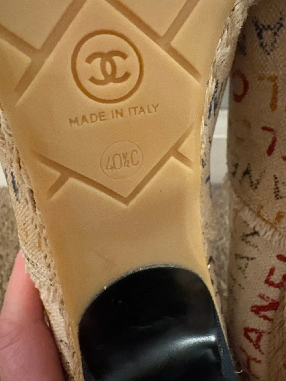 CHANEL Multicolor Graffiti Logo Espadrille with Cap Toe - Picture 9 of 12